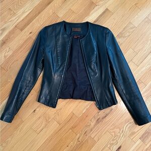Danier Black Leather Jacket Tailored Fit